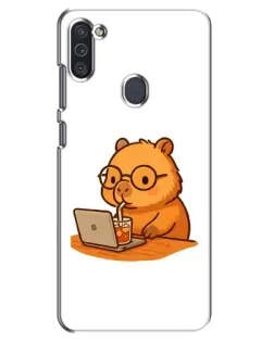 Чехол для Samsung Galaxy M11 с картинкой «Капибара с ноутбуком» Чехол для Samsung Galaxy M11 с картинкой «Капибара с ноутбуком»