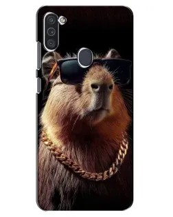 Чехол для Samsung Galaxy M11 с картинкой «Капибара золотая цепь» Чехол для Samsung Galaxy M11 с картинкой «Капибара золотая цепь»