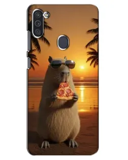 Чехол для Samsung Galaxy M11 с картинкой «Капибара с пиццей» Чехол для Samsung Galaxy M11 с картинкой «Капибара с пиццей»