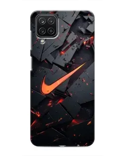Чехол для Samsung Galaxy M12 с картинкой «Nike — эффект разломов»