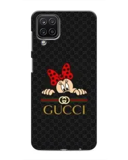 Чехол для Samsung Galaxy M12 с картинкой «Минни Маус Gucci — черный»