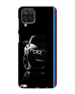 Чехол для Samsung Galaxy M12 с картинкой «Силуэт BMW в темноте»