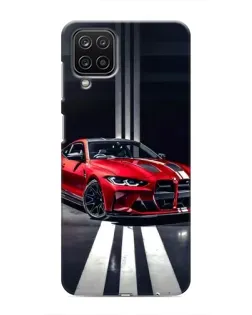 Чехол для Samsung Galaxy M12 с картинкой «Красная BMW на дороге»