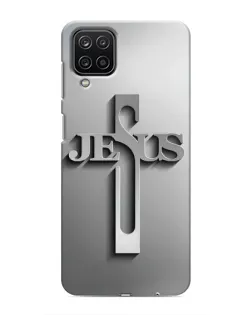 Чохол для Samsung Galaxy M12 з картинкою «Металевий хрест Jesus»