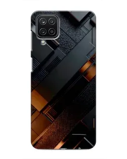 Чехол для Samsung Galaxy M12 с картинкой «Черные геометрические блоки»