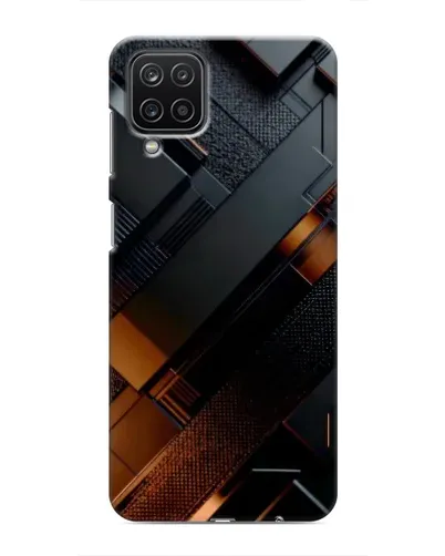 Чехол для Samsung Galaxy M12 с картинкой «Черные геометрические блоки»