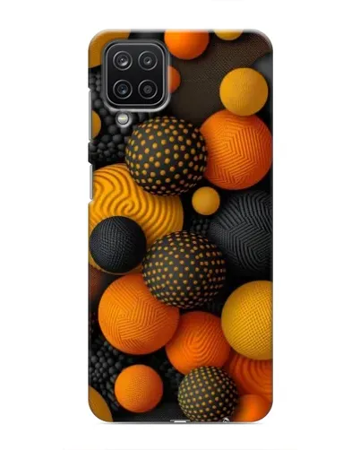 Чехол для Samsung Galaxy M12 с картинкой «Объемные оранжевые сферы»