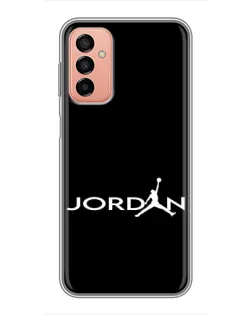 Чехол для Samsung Galaxy M13 с картинкой «Jordan White Logo»