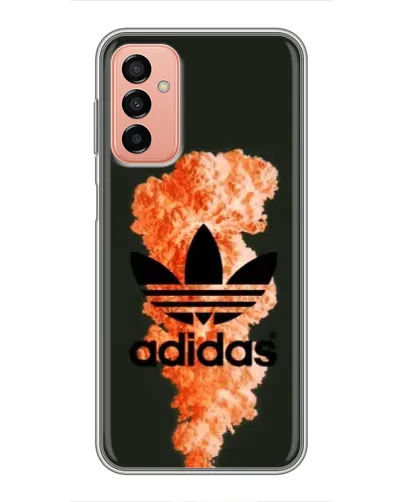 Чехол для Samsung Galaxy M13 с картинкой «Оранжевый дым Adidas»