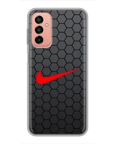 Чехол для Samsung Galaxy M13 с картинкой «Nike — карбоновая сетка»