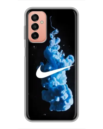Чехол для Samsung Galaxy M13 с картинкой «Nike и синий дым»