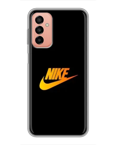Чехол для Samsung Galaxy M13 с картинкой «Золотой логотип Nike»