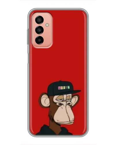 Чехол для Samsung Galaxy M13 с картинкой «Bored Ape — красный фон» Чехол для Samsung Galaxy M13 с картинкой «Bored Ape — красный фон»