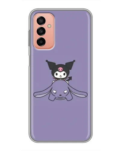 Чехол для Samsung Galaxy M13 с картинкой «Kuromi на лиловом фоне»