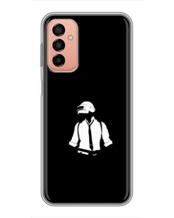 Чехол для Samsung Galaxy M13 с картинкой «PUBG — белый шлем»