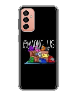 Чехол для Samsung Galaxy M13 с картинкой «Логотип Among Us»