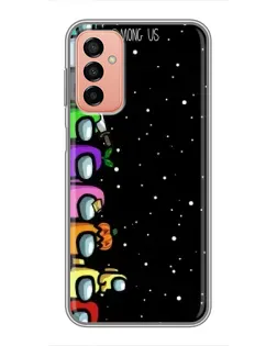 Чехол для Samsung Galaxy M13 с картинкой «Команда Among Us»