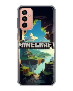 Чехол для Samsung Galaxy M13 с картинкой «Пещера Майнкрафт»