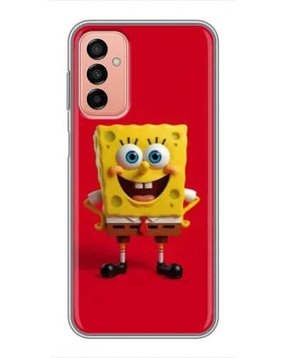 Чехол для Samsung Galaxy M13 с картинкой «Спанч Боб на красном»