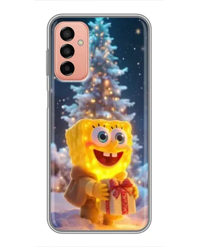 Чехол для Samsung Galaxy M13 с картинкой «Рождественский Спанч Боб»