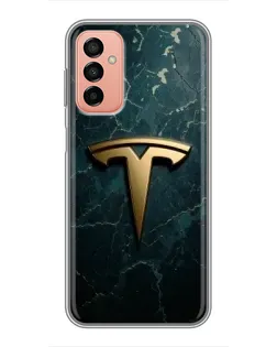 Чехол для Samsung Galaxy M13 с картинкой «Мраморная Tesla Gold»