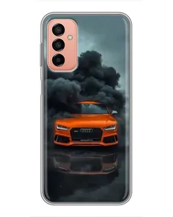 Чехол для Samsung Galaxy M13 с картинкой «Audi в облаках дыма»