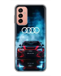 Чехол для Samsung Galaxy M13 с картинкой «Audi Sport — неон»