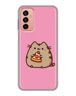 Чехол для Samsung Galaxy M13 с картинкой «Пушин с пиццей»