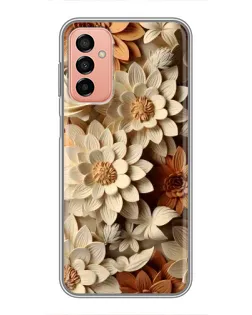 Чехол для Samsung Galaxy M13 с картинкой «Бежевый флористический декор»