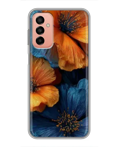 Чехол для Samsung Galaxy M13 с картинкой «Яркая сине-оранжевая флора» Чехол для Samsung Galaxy M13 с картинкой «Яркая сине-оранжевая флора»