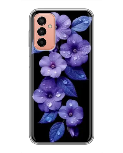 Чехол для Samsung Galaxy M13 с картинкой «Фиолетовые цветы с росою» Чехол для Samsung Galaxy M13 с картинкой «Фиолетовые цветы с росою»