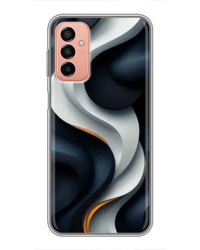 Чехол для Samsung Galaxy M13 с картинкой «Объемные черно-белые ленты» Чехол для Samsung Galaxy M13 с картинкой «Объемные черно-белые ленты»