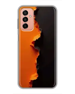 Чехол для Samsung Galaxy M13 с картинкой «Оранжевый разлом»