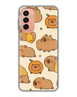 Чехол для Samsung Galaxy M13 с картинкой «Капибары с апельсинами»