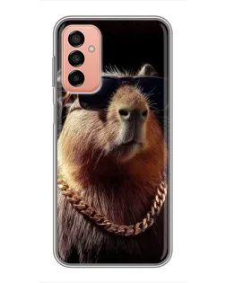 Чехол для Samsung Galaxy M13 с картинкой «Капибара золотая цепь»