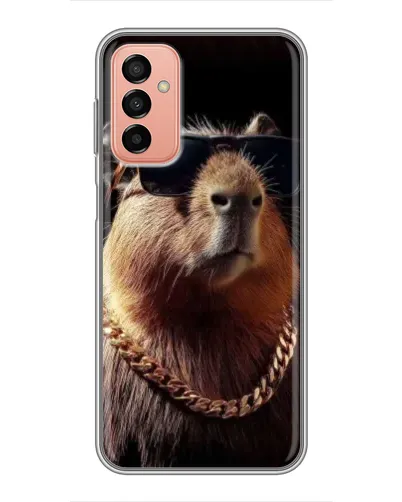 Чехол для Samsung Galaxy M13 с картинкой «Капибара золотая цепь»