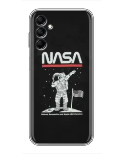 Чехол для Samsung Galaxy M14 5g (M146) с картинкой «NASA — шагаем по Луне»