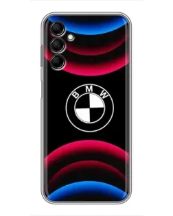 Чехол для Samsung Galaxy M14 5g (M146) с картинкой «Логотип BMW и неоновые дуги»