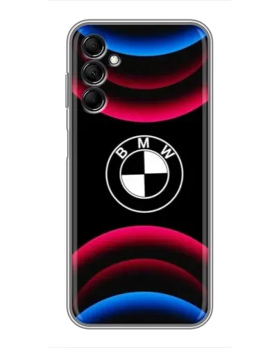 Чехол для Samsung Galaxy M14 5g (M146) с картинкой «Логотип BMW и неоновые дуги»