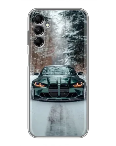 Чехол для Samsung Galaxy M14 5g (M146) с картинкой «BMW в зимнем лесу»