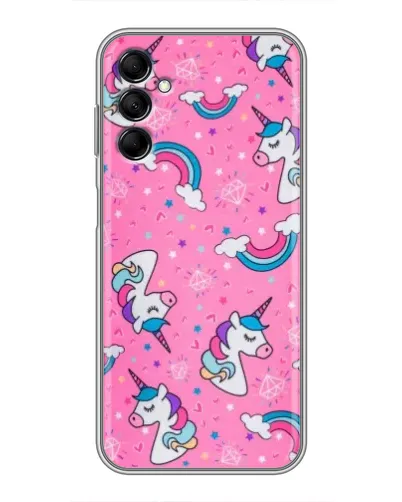 Чехол для Samsung Galaxy M14 5g (M146) с картинкой «Unicorn паттерн розовый»