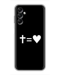 Чехол для Samsung Galaxy M14 5g (M146) с картинкой «Крест и Сердце»
