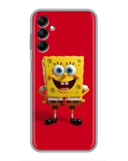 Чехол для Samsung Galaxy M14 5g (M146) с картинкой «Спанч Боб на красном»