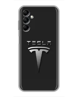 Чехол для Samsung Galaxy M14 5g (M146) с картинкой «Стальной логотип Tesla»