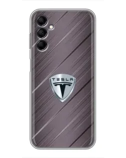 Чехол для Samsung Galaxy M14 5g (M146) с картинкой «Металлическая текстура Tesla»