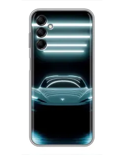 Чехол для Samsung Galaxy M14 5g (M146) с картинкой «Tesla в неоне»