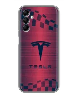 Чехол для Samsung Galaxy M14 5g (M146) с картинкой «Тесла красный карбон»
