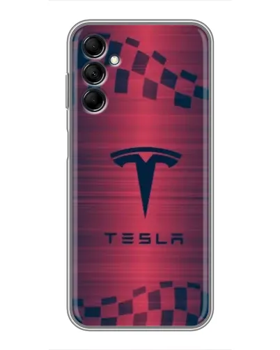 Чехол для Samsung Galaxy M14 5g (M146) с картинкой «Тесла красный карбон»
