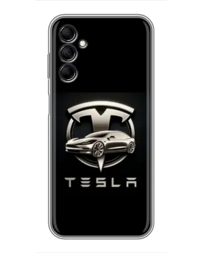 Чехол для Samsung Galaxy M14 5g (M146) с картинкой «Tesla — серебристое авто»