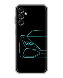 Чехол для Samsung Galaxy M14 5g (M146) с картинкой «Голубой силуэт Lamborghini»